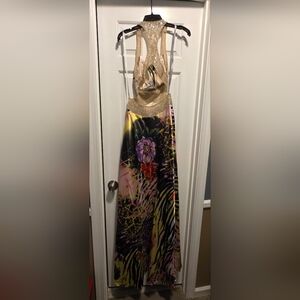 Floral Multicolor Halter Dress